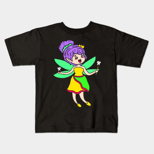 Mardi Gras Tooth Fairy Costume Original Gift Kids T-Shirt by KK-Royal